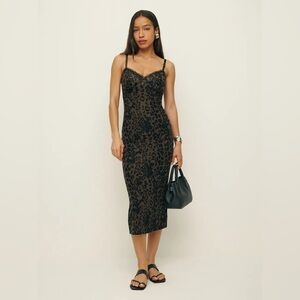 Reformation Cesca Knit Dress leopard - Size 8